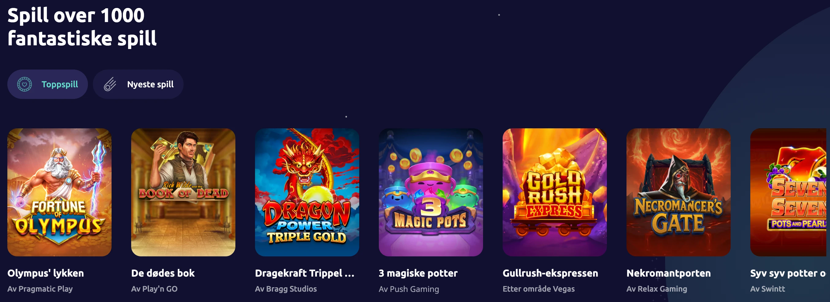 Spillutvalg hos SpinAway Casino